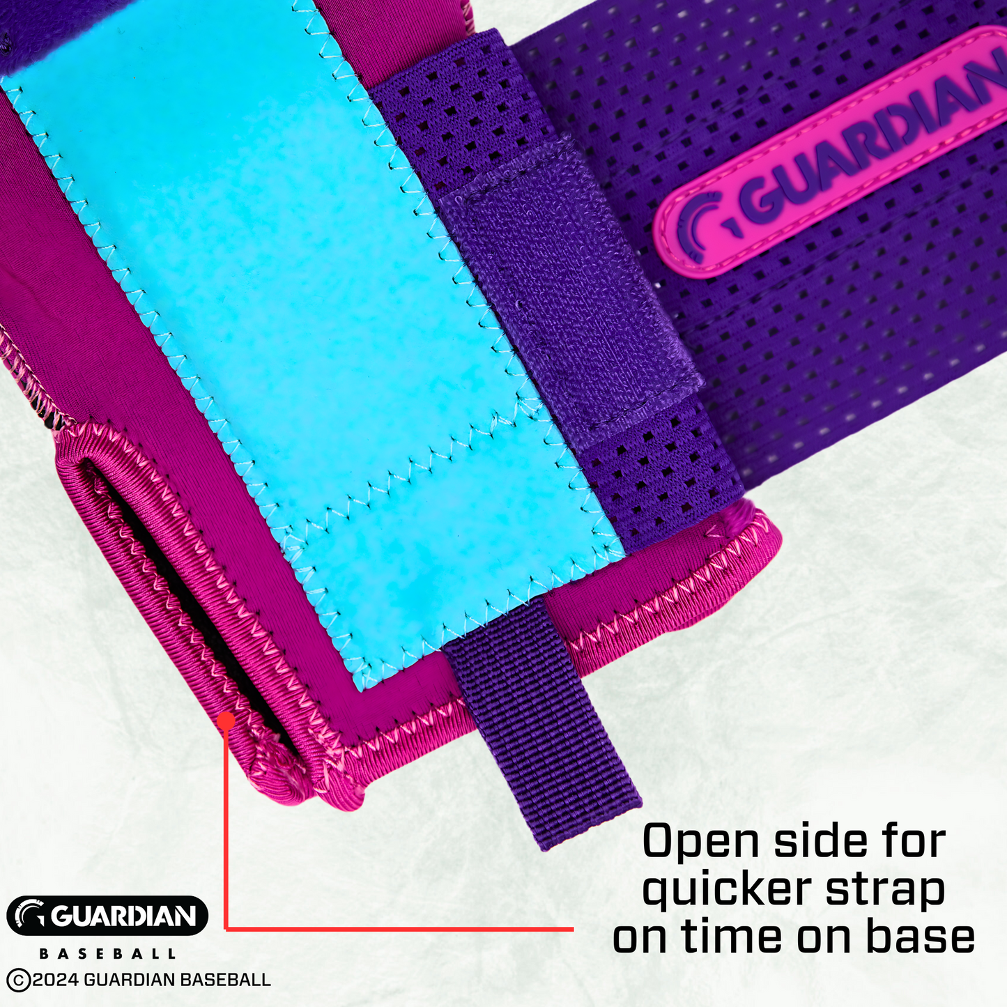 Guardian Baseball Sliding Mitt (Miami Vice Pink Purple Blue)