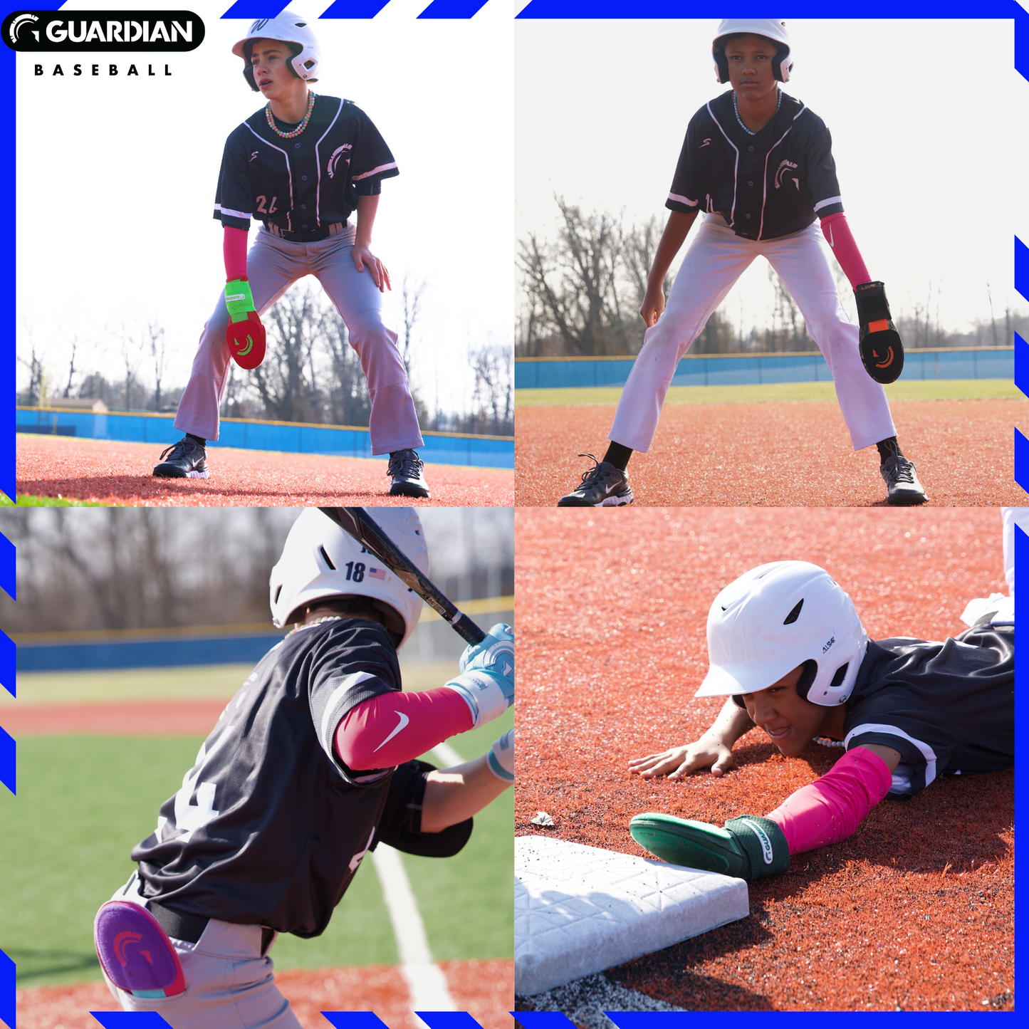 Guardian Baseball Sliding Mitt (Miami Vice Pink Purple Blue)