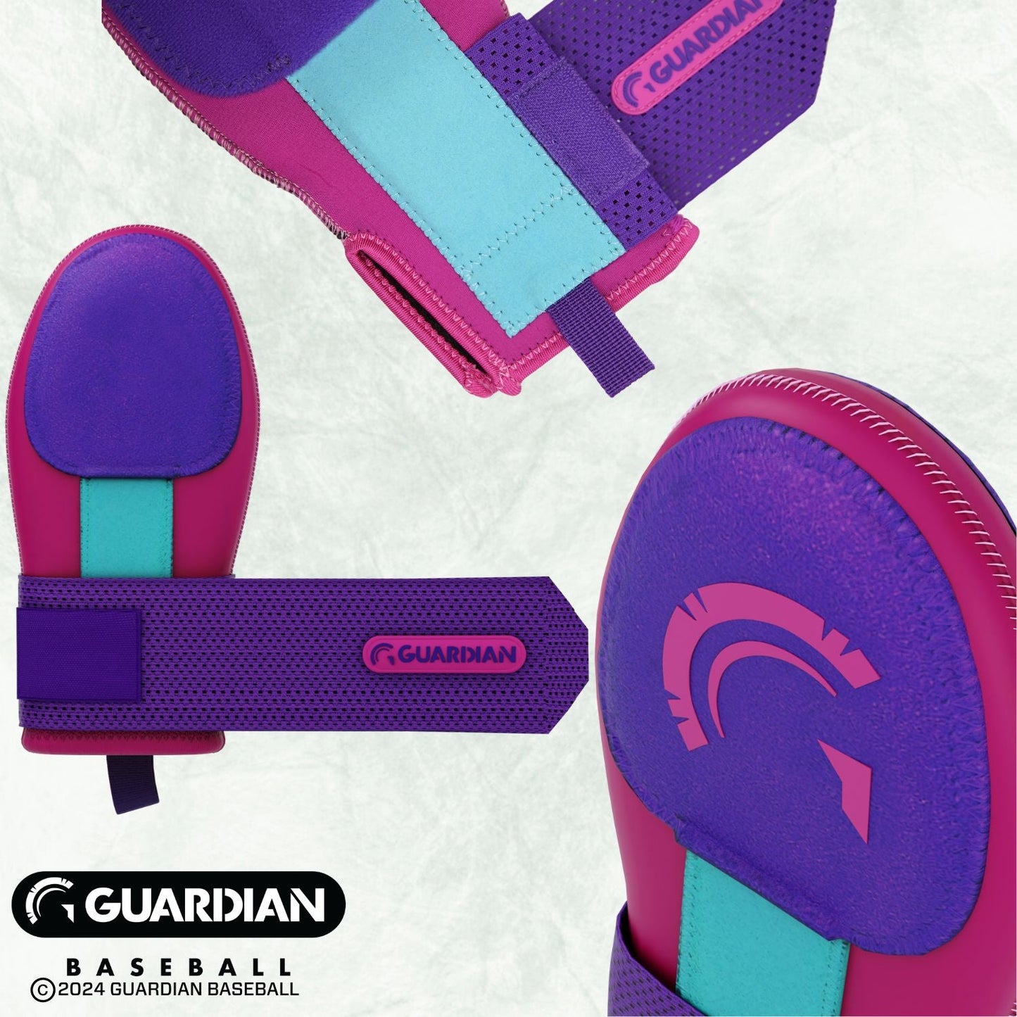 Guardian Baseball Sliding Mitt (Miami Vice Pink Purple Blue)