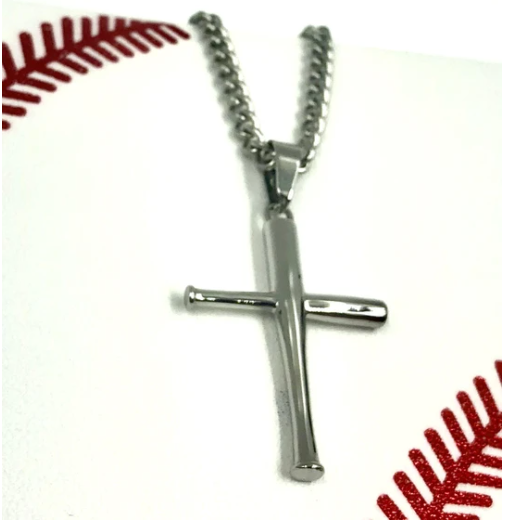 Stainless Bat Cross Necklace