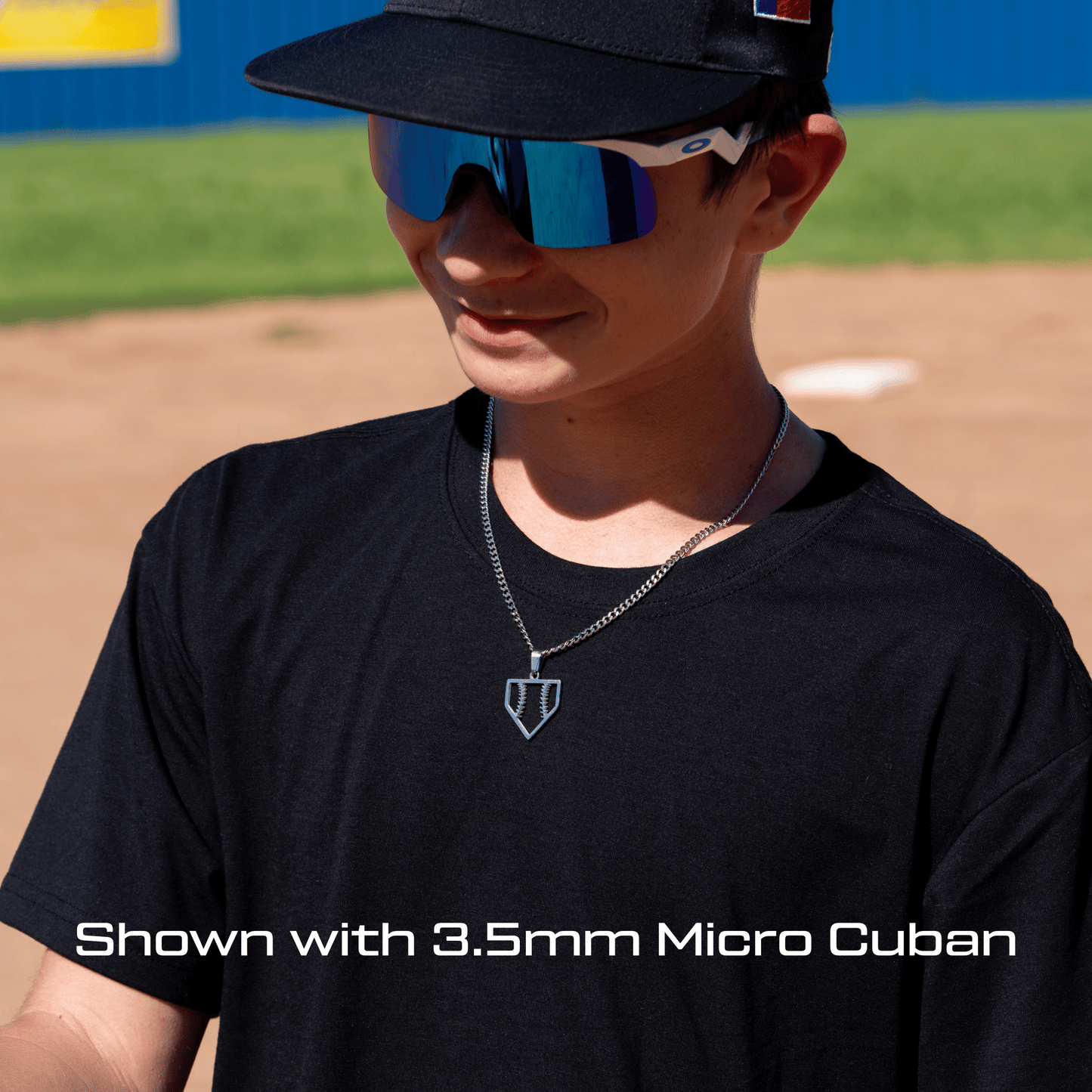 Home Plate Baseball Necklace