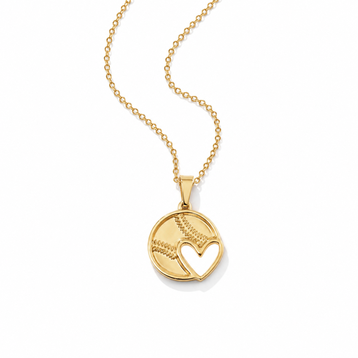 Softball Heart Necklace