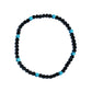 Black Skyline Iced Out Baseball Bead Necklace | Black & Baby Blue