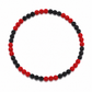 Red Slugger Iced Out Baseball Bead Necklace | Black & Red