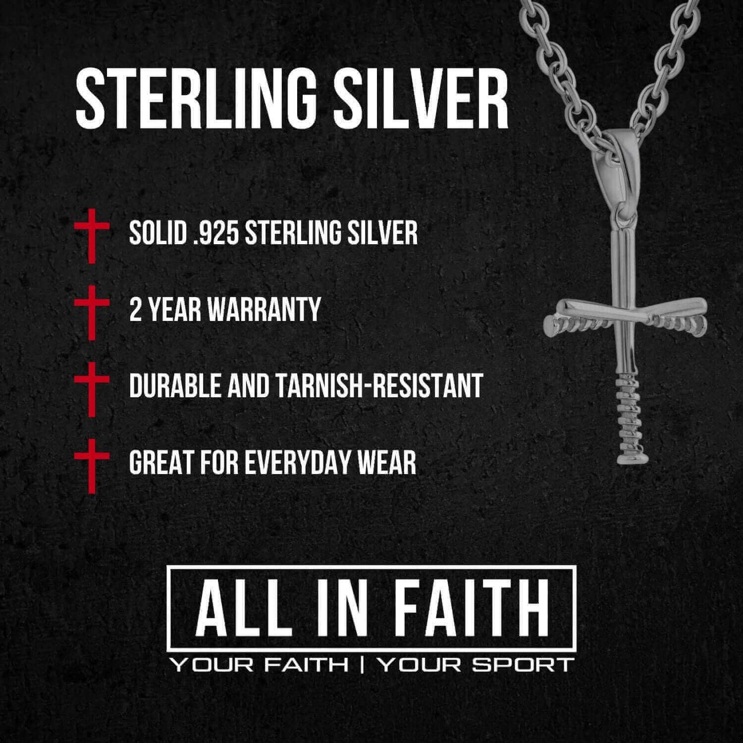 2.0 Baseball Bat Cross Necklace