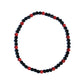 Scarlet Smoke Iced Out Baseball Bead Necklace | Black & Red