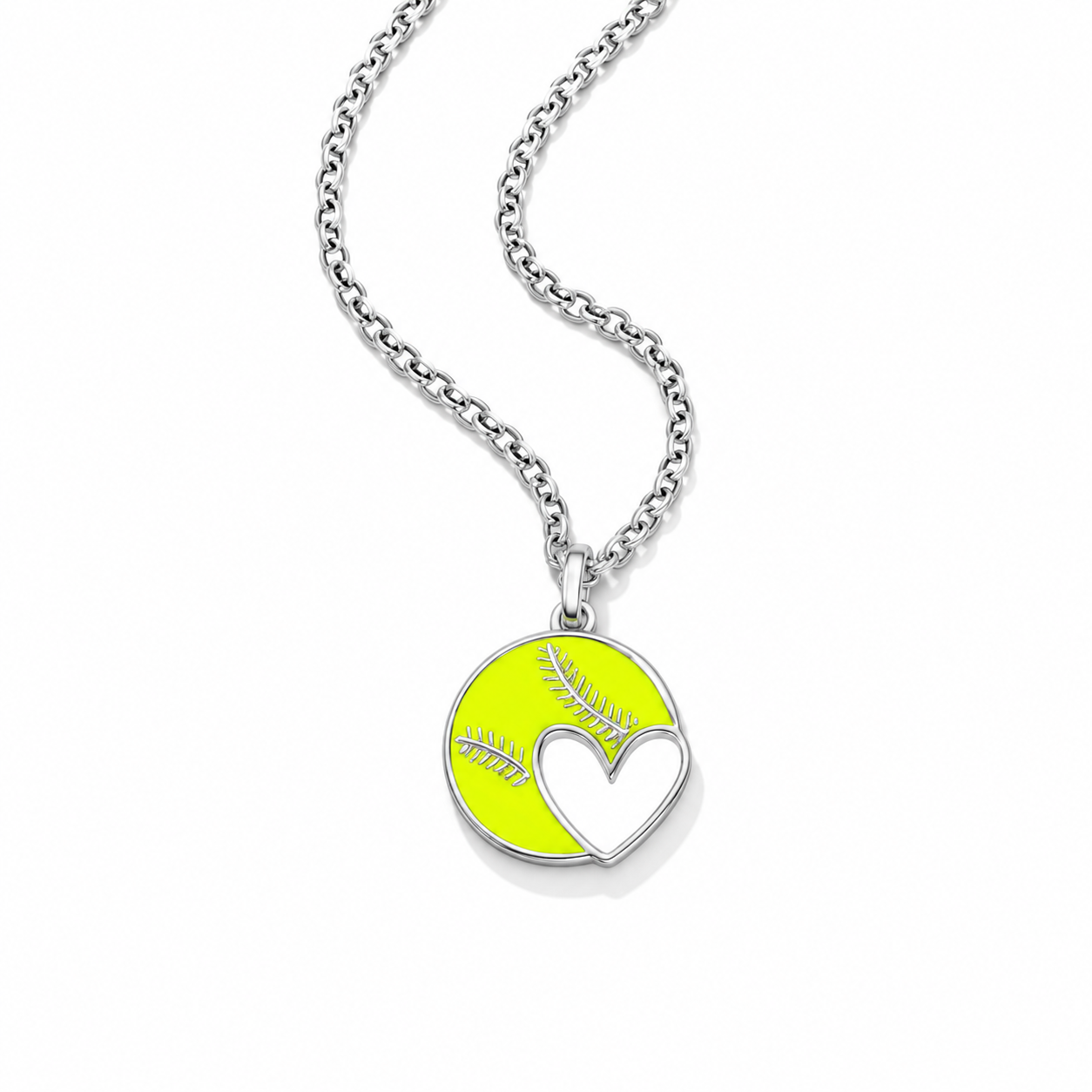 Softball Heart Necklace