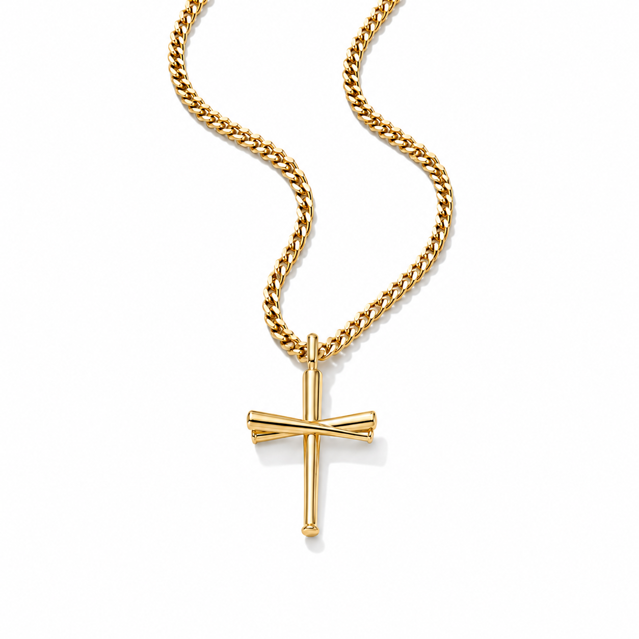 Baseball Bat Cross Necklace (Youth)