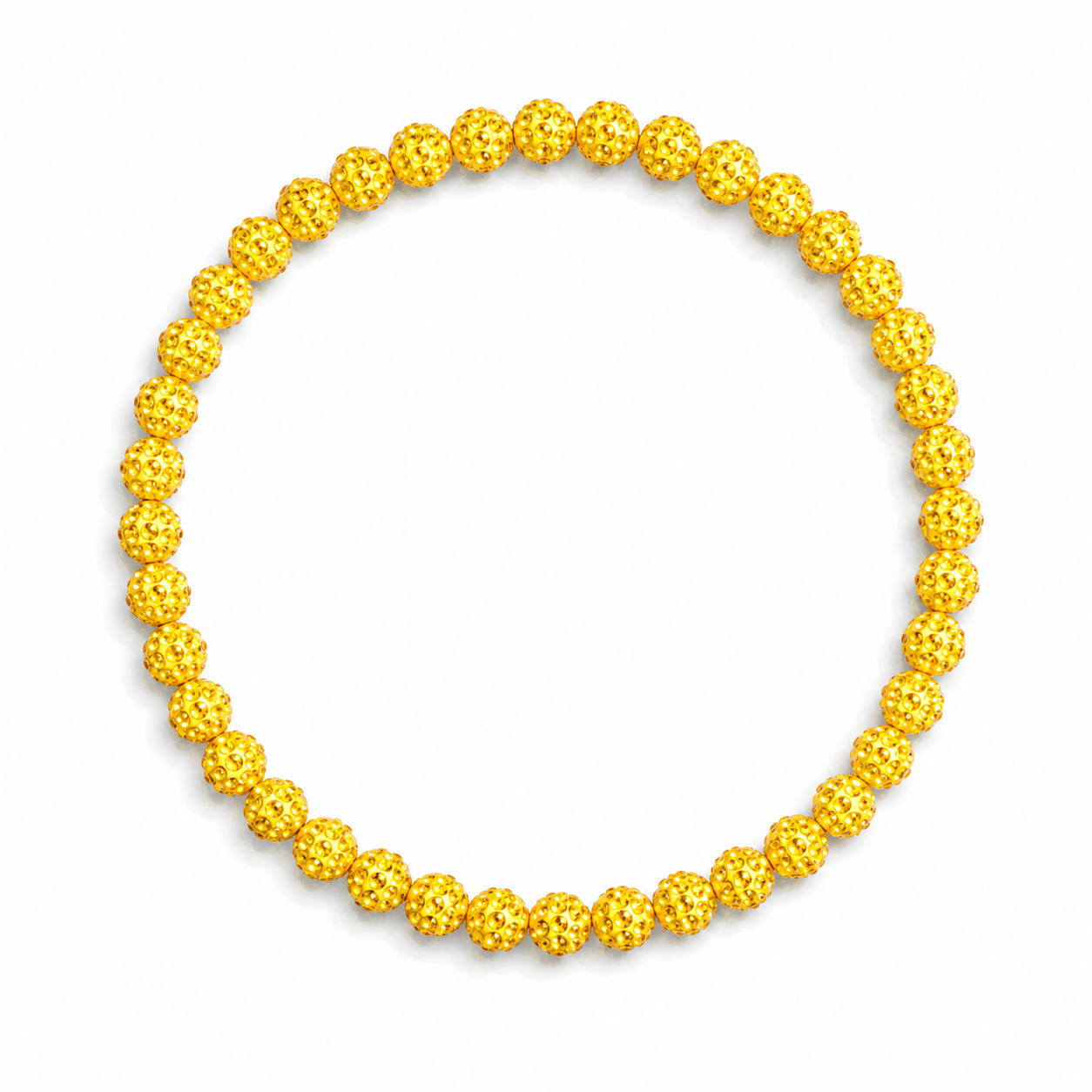 Banana Yellow Iced Out Baseball Bead Necklace