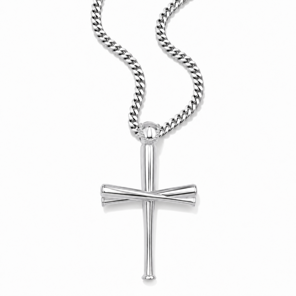 2.0 Baseball Bat Cross Necklace