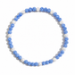 Blue Velocity Iced Out Baseball Bead Necklace | Blue & White