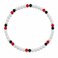 Code Red Iced Out Baseball Bead Necklace | White, Black, & Red