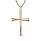 Color Grip Baseball Bat Cross Necklace