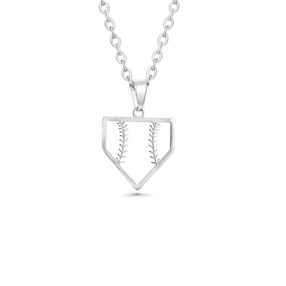 Home Plate Baseball Necklace