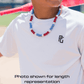 Code Red Iced Out Baseball Bead Necklace | White, Black, & Red
