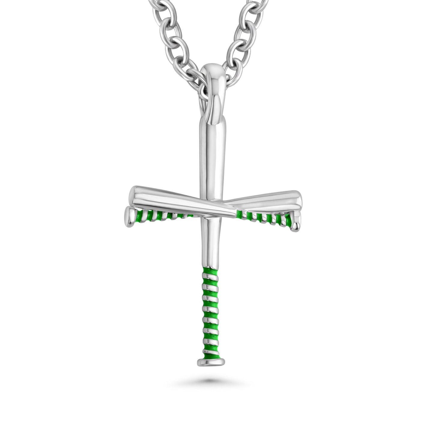Color Grip Baseball Bat Cross Necklace