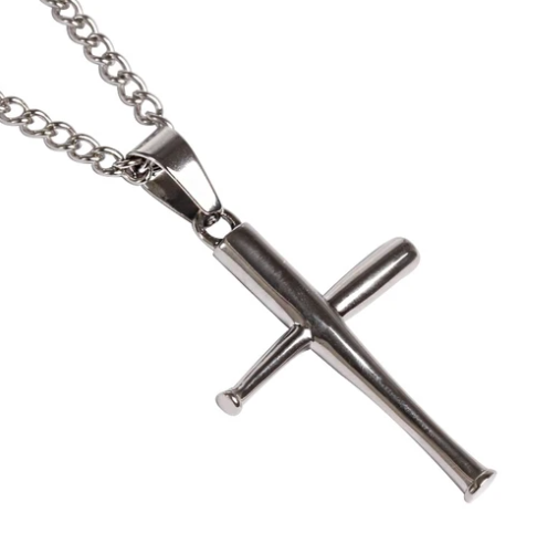 Stainless Bat Cross Necklace
